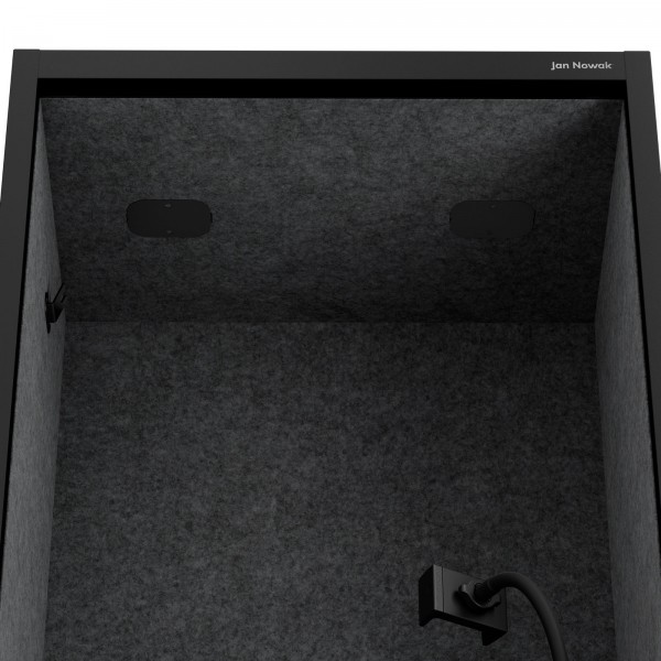 Kabina akustyczna z siedziskiem Sally MentalBox, 60 x 40 x 185 cm, czarny/ciemnoszary