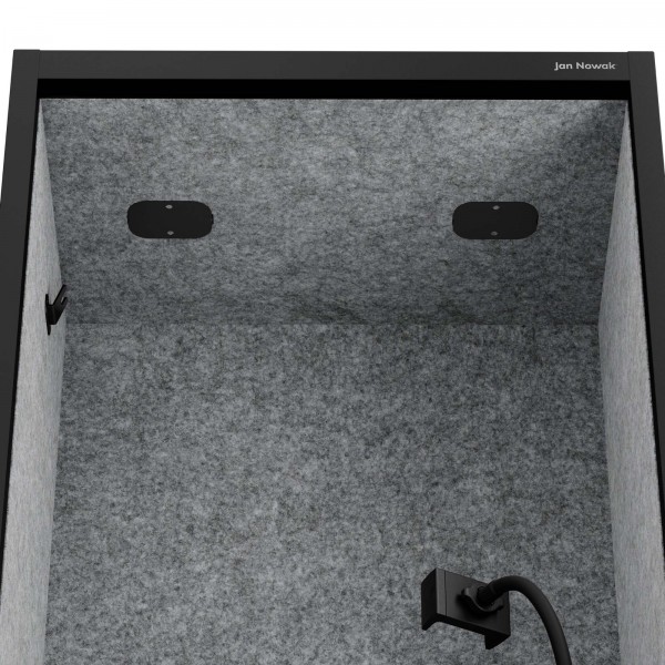 Kabina akustyczna z siedziskiem Sally MentalBox, 60 x 40 x 185 cm, czarny/szary