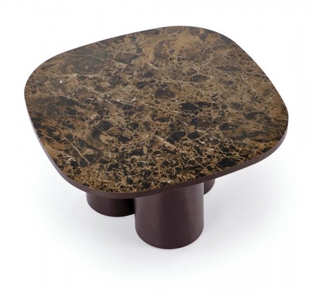 Stolik kawowy 80x80 cm Cordina Halmar, brązowy marmur