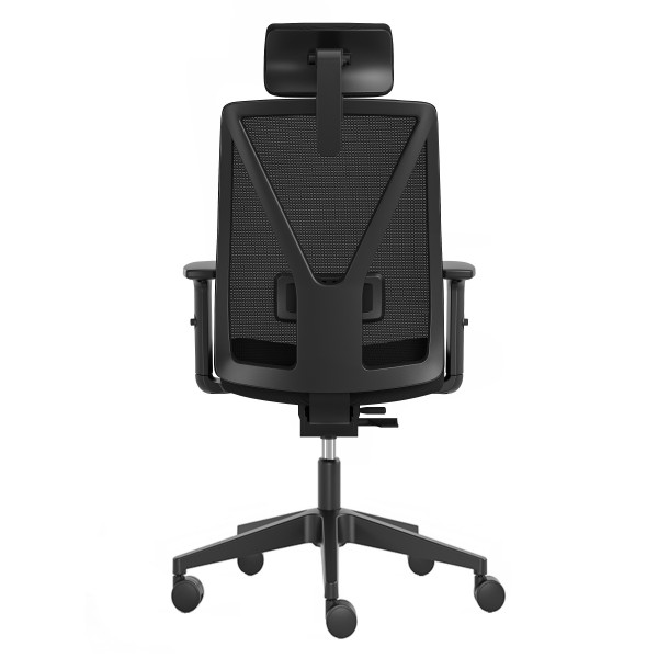 Fotel biurowy ergonomiczny Diplo z zagłówkiem, zgodny z normą BHP