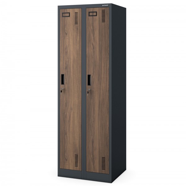 Szafa BHP wąska 60x50x180 cm Eco Design Kacper 2, antracyt/orzech