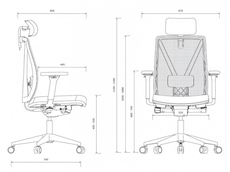Siateczkowy fotel biurowy do pracy przy komputerze Vector, kolor czarny