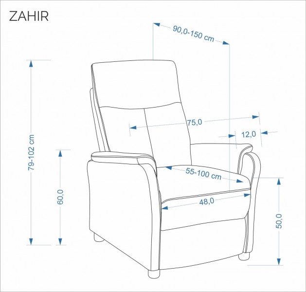 Rozkładany fotel wypoczynkowy Zahir Halmar