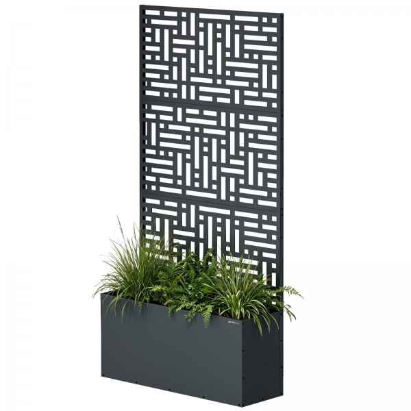 Metalowa pergola z donicą Rose 90 × 30 × 180 cm, kolor antracyt