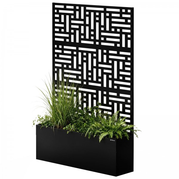 Pergola ogrodowa metalowa z donicą Rose 120 × 30 × 180 cm, kolor czarny