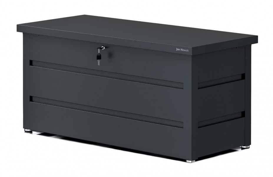Metalowa skrzynia ogrodowa Carrie 360 litrów, 119 × 58 × 52 cm, kolor antracyt