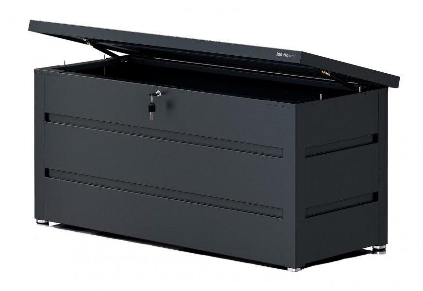 Metalowa skrzynia ogrodowa Carrie 360 litrów, 119 × 58 × 52 cm, kolor antracyt