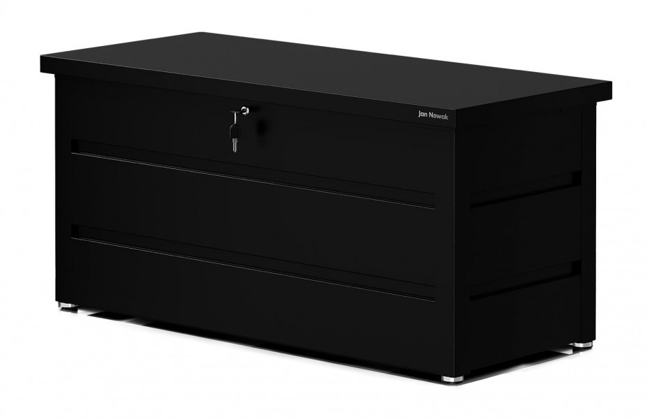 Metalowa skrzynia ogrodowa Carrie 360 litrów, 119 × 58 × 52 cm, kolor czarny