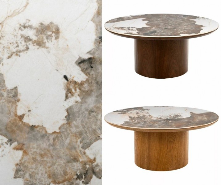 Okrągła ława Rondo 80 Signal z ceramicznym blatem