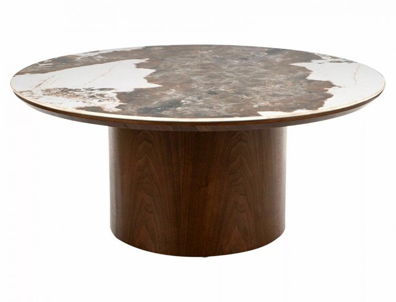 Okrągła ława Rondo 80 Signal z ceramicznym blatem