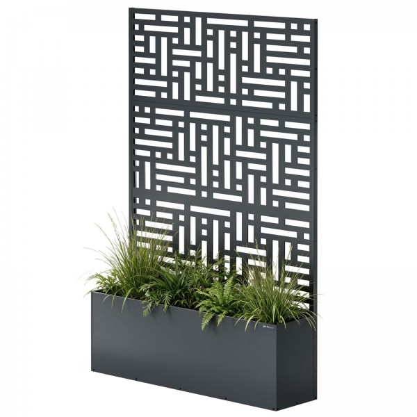 Pergola ogrodowa metalowa z donicą Rose 120 × 30 × 180 cm, kolor antracyt
