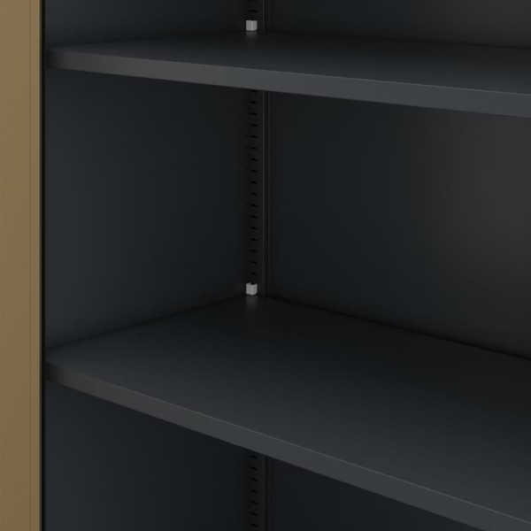 Dwudrzwiowa szafa aktowa z sejfem Eco Design Tomasz, 90x45x185 cm, antracyt/orzech