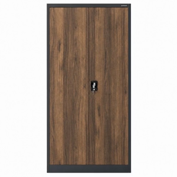 Dwudrzwiowa szafa aktowa z sejfem Eco Design Tomasz, 90x45x185 cm, antracyt/orzech
