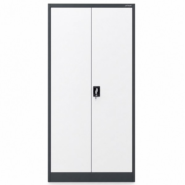 Dwudrzwiowa szafa aktowa z sejfem Tomasz, 90x45x185 cm, antracyt/biały