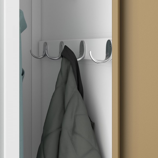 Szafa socjalna czterokomorowa Eco Design Kacper 80x50x180 cm, biały/orzech