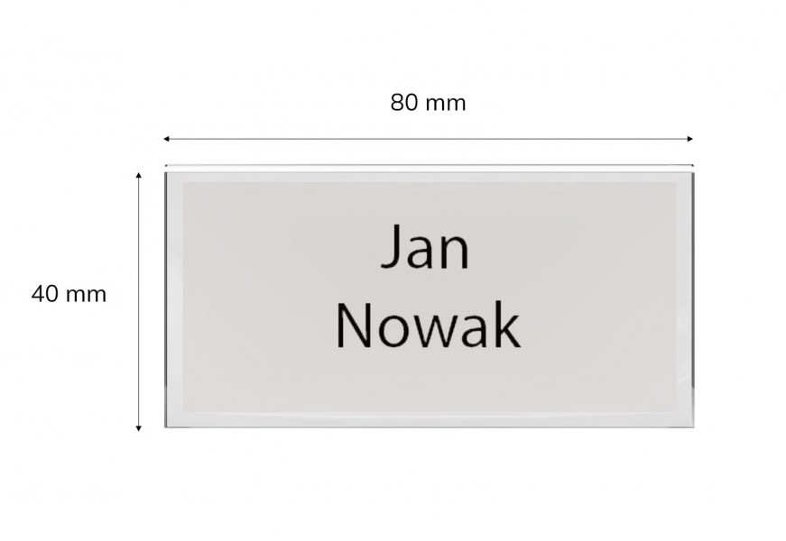 Zestaw 10 wkładek do wizytownika Jan Nowak, 80x40 mm