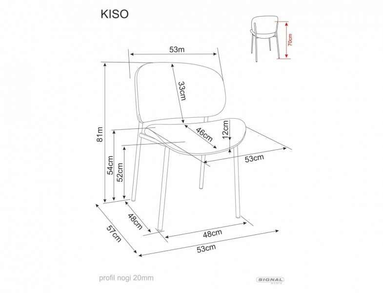 Krzesło jadalniane Kiso Signal, nogi kaszmir
