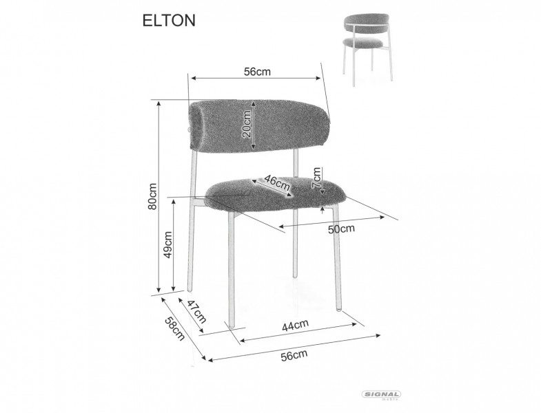 Krzesło jadalniane Elton II Signal, nogi dąb