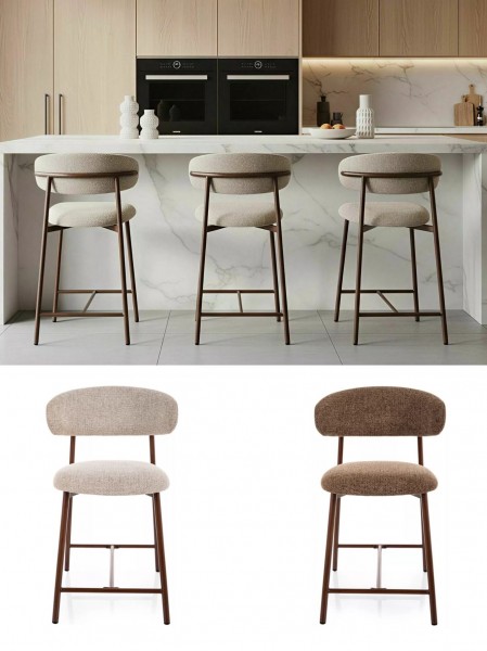 Tapicerowany hoker Elton H-2 Noelle Signal, nogi orzech