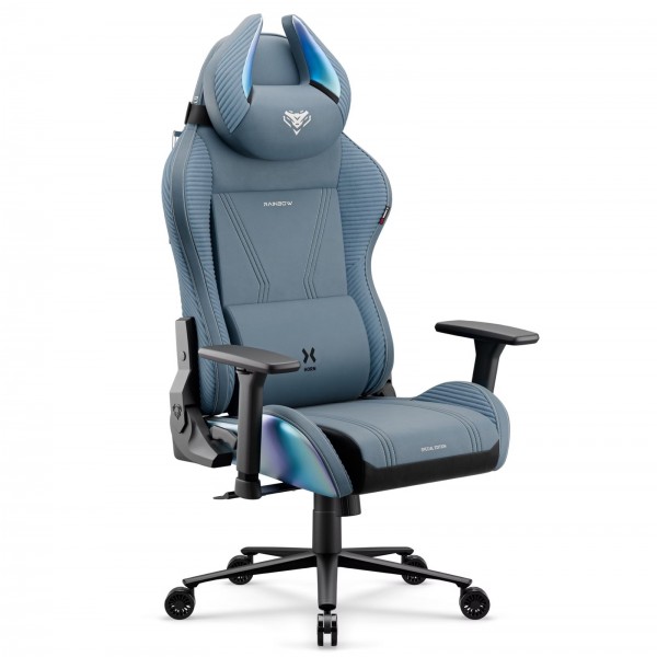 Fotel gamingowy materiałowy Diablo X-Horn 2.0 Normal Size, Rainbow Blue