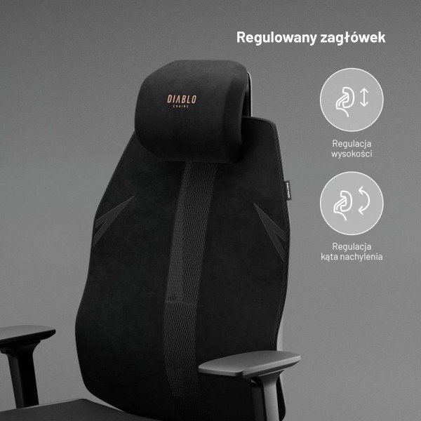 Fotel biurowy ergonomiczny Diablo V-Flash Ultra Black