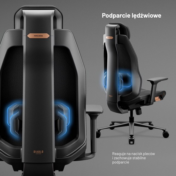 Fotel biurowy ergonomiczny Diablo V-Flash Ultra Black