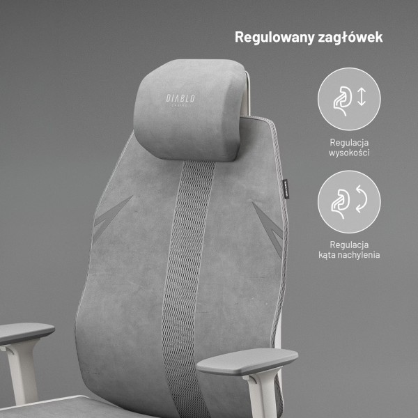 Fotel biurowy ergonomiczny Diablo V-Flash Light Grey