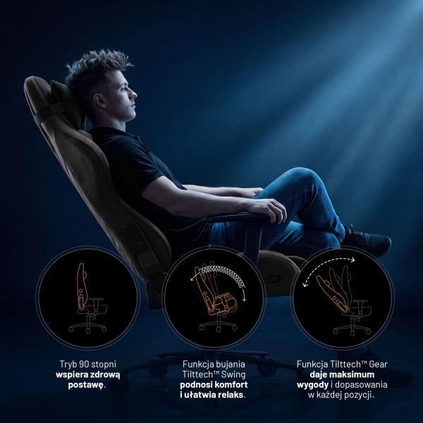 Fotel gamingowy materiałowy Diablo X-One 2.0 King Size, Burned Black
