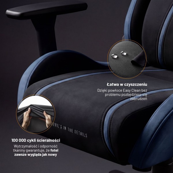 Fotel gamingowy materiałowy Diablo X-One 2.0 King Size, Night Blue