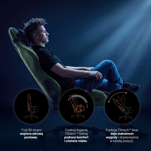 Fotel gamingowy materiałowy Diablo X-One 2.0 King Size, Forest Green