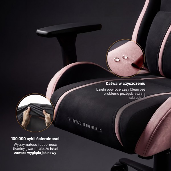 Fotel gamingowy materiałowy Diablo X-One 2.0 Normal Size, Akira Pink