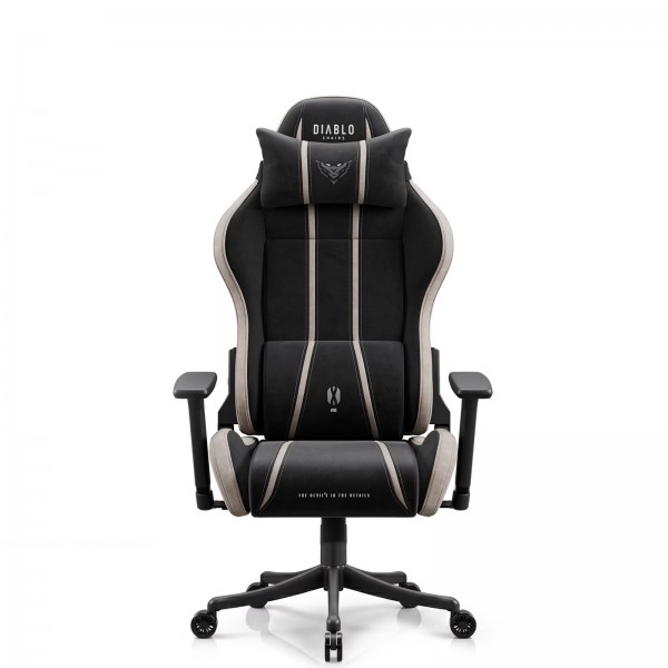 Fotel gamingowy młodzieżowy Diablo X-One Small Size materiałowy, Camel Black