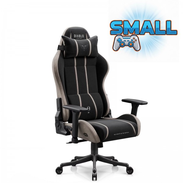 Fotel gamingowy młodzieżowy Diablo X-One Small Size materiałowy, Camel Black