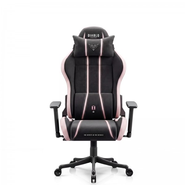 Fotel gamingowy młodzieżowy Diablo X-One Small Size materiałowy, Akira Pink