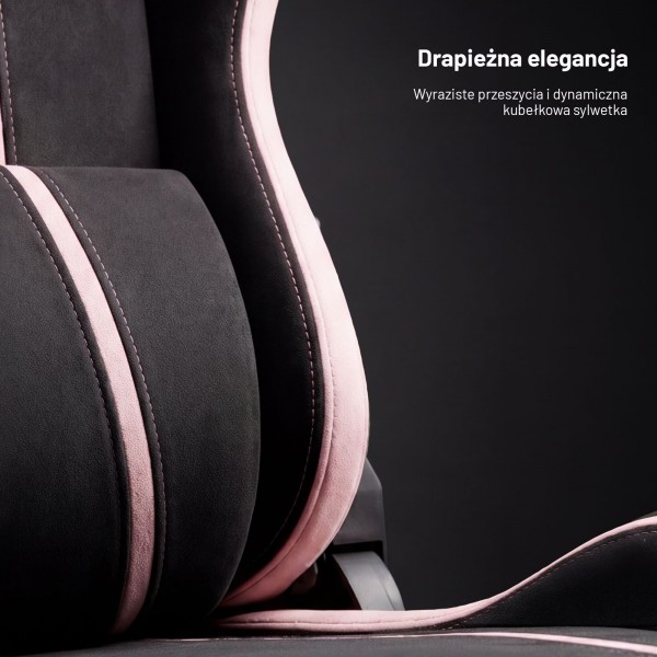 Fotel gamingowy młodzieżowy Diablo X-One Small Size materiałowy, Akira Pink