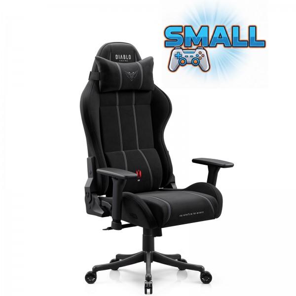 Fotel gamingowy młodzieżowy Diablo X-One Small Size materiałowy, Burned Black