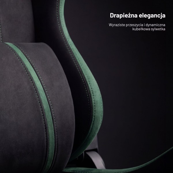 Fotel gamingowy młodzieżowy Diablo X-One Small Size materiałowy, Forest Green