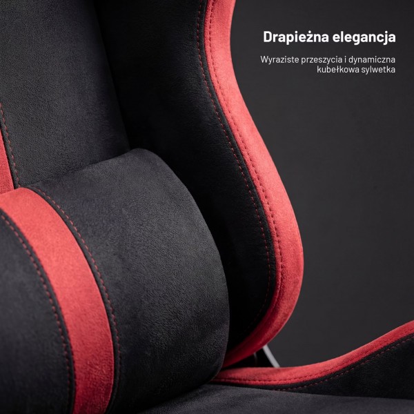 Fotel gamingowy młodzieżowy Diablo X-One Small Size materiałowy, Bloody Mary