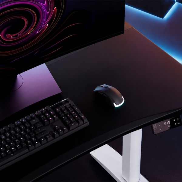 Biurko gamingowe elektryczne RGB Diablo X-Forge, 120x70 cm, czarno-białe