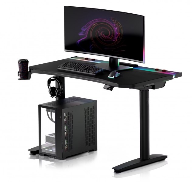 Biurko gamingowe elektryczne RGB Diablo X-Forge, 120x70 cm, czarne