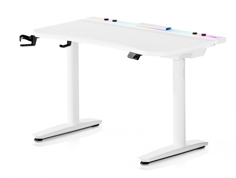 Biurko gamingowe elektryczne RGB Diablo X-Forge, 120x70 cm, białe