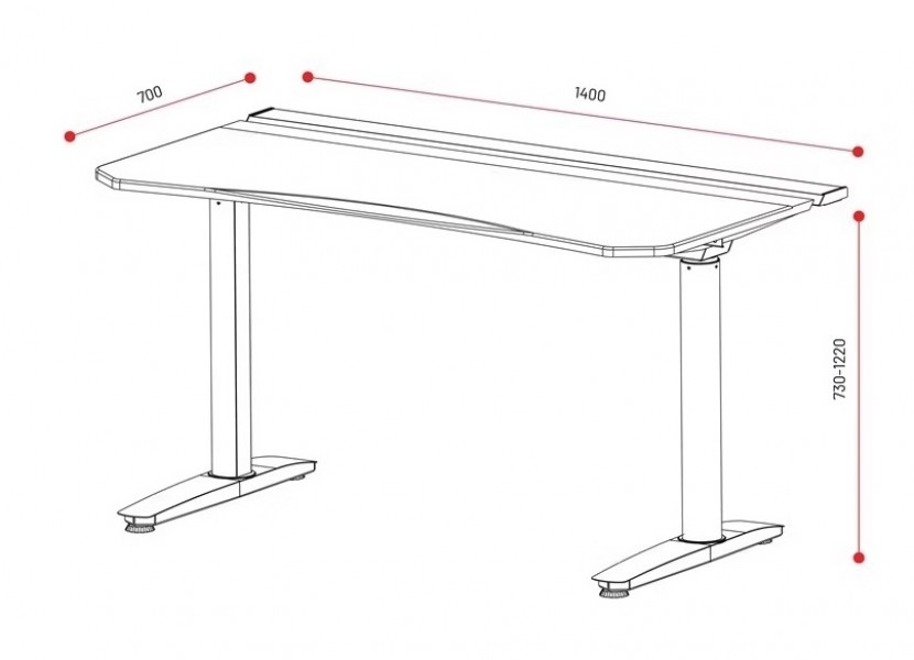Elektryczne biurko dla graczy RGB Diablo X-Forge, 140x70 cm, czarno-białe