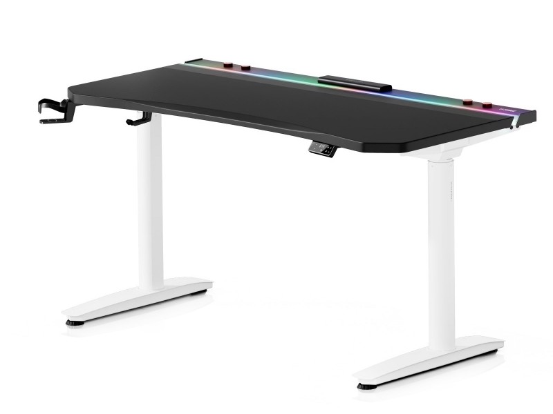 Elektryczne biurko dla graczy RGB Diablo X-Forge, 140x70 cm, czarno-białe