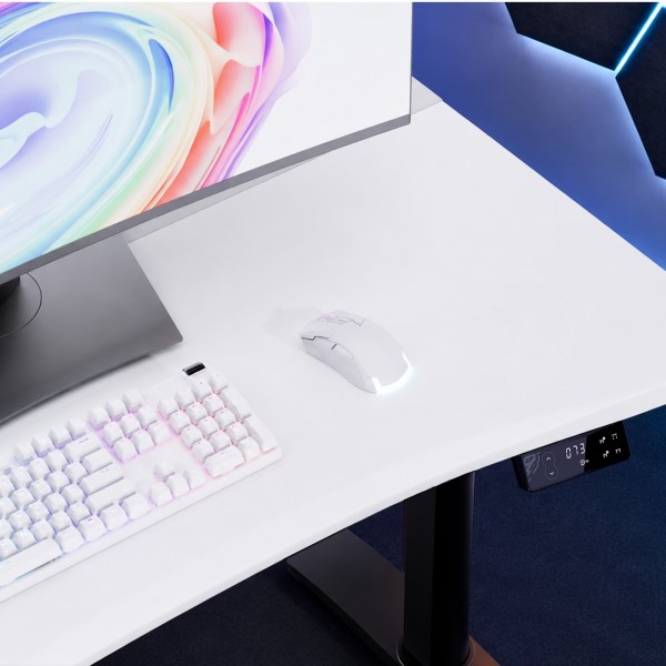 Elektryczne biurko dla graczy RGB Diablo X-Forge, 140x70 cm, biało-czarne