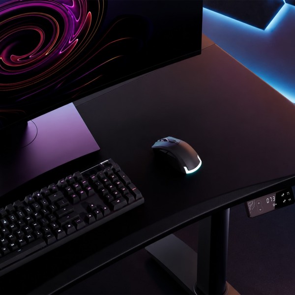Biurko gamingowe RGB z regulacją wysokości Diablo X-Forge, 160x70 cm, czarne