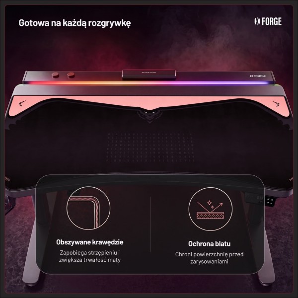 Podkładka ochronna na biurko Diablo X-Forge 120 cm, Black Akira Pink
