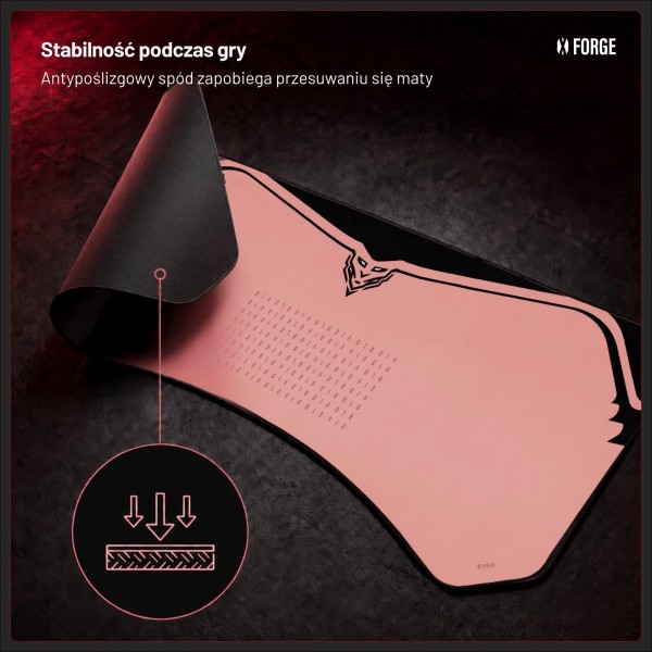 Podkładka ochronna na biurko Diablo X-Forge 120 cm, Akira Pink