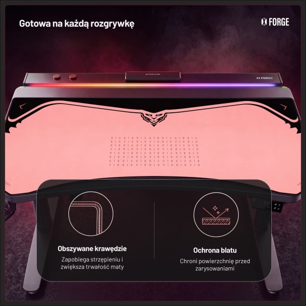 Podkładka ochronna na biurko Diablo X-Forge 140 cm, Akira Pink