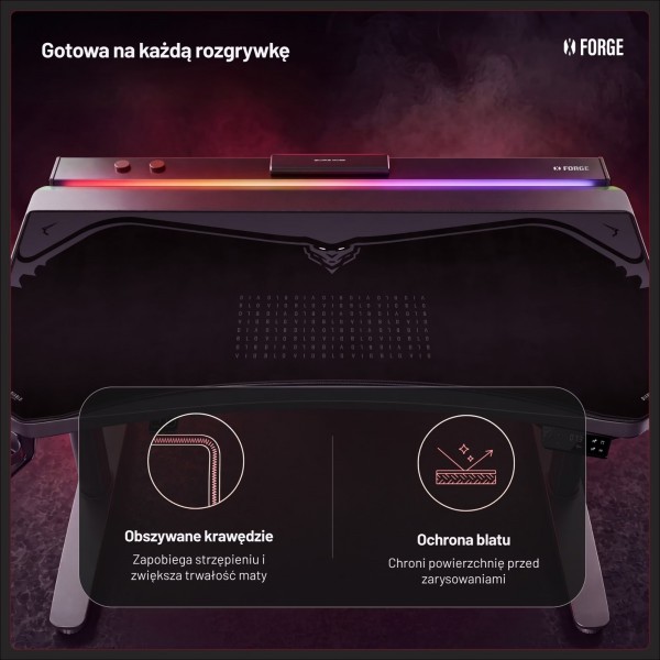 Podkładka ochronna na biurko Diablo X-Forge 140 cm, Burned Black