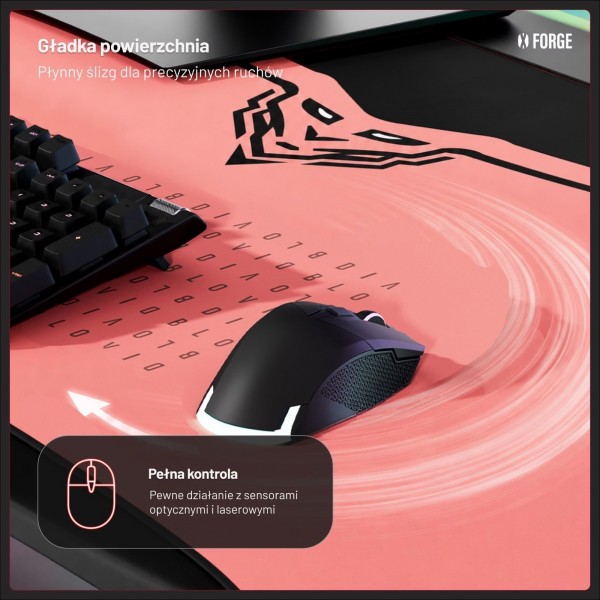 Podkładka ochronna na biurko Diablo X-Forge 160 cm, Akira Pink